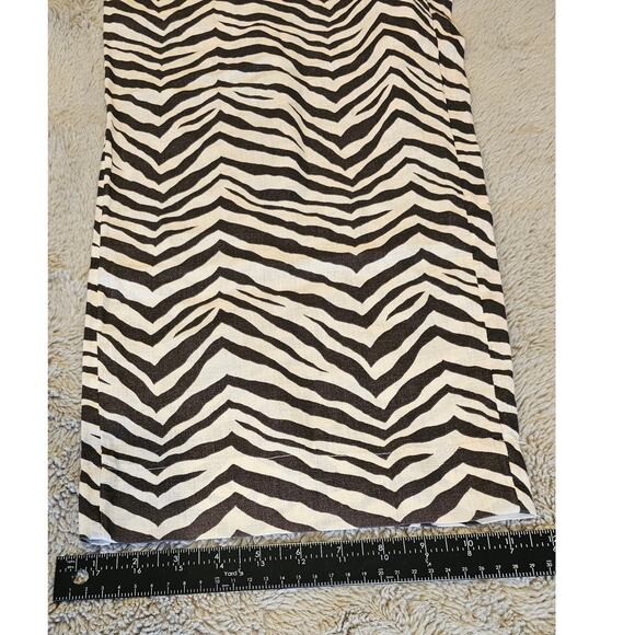 Tahari 100% Linen Pants, Wide-Leg Elastic Waist Zebra Animal Print Sz S New - Picture 6 of 9